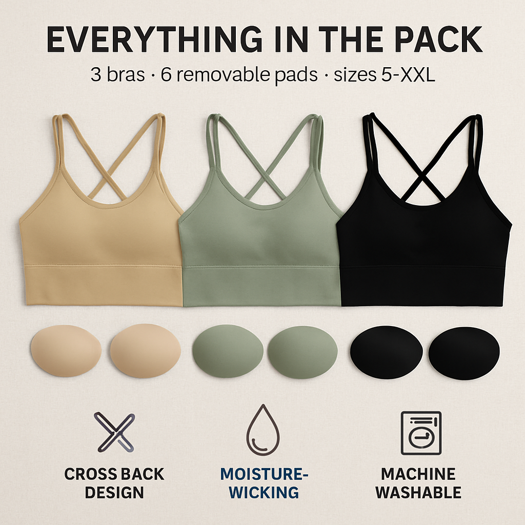 Cross Back Sport Bra Green-Red-Black Color Combo