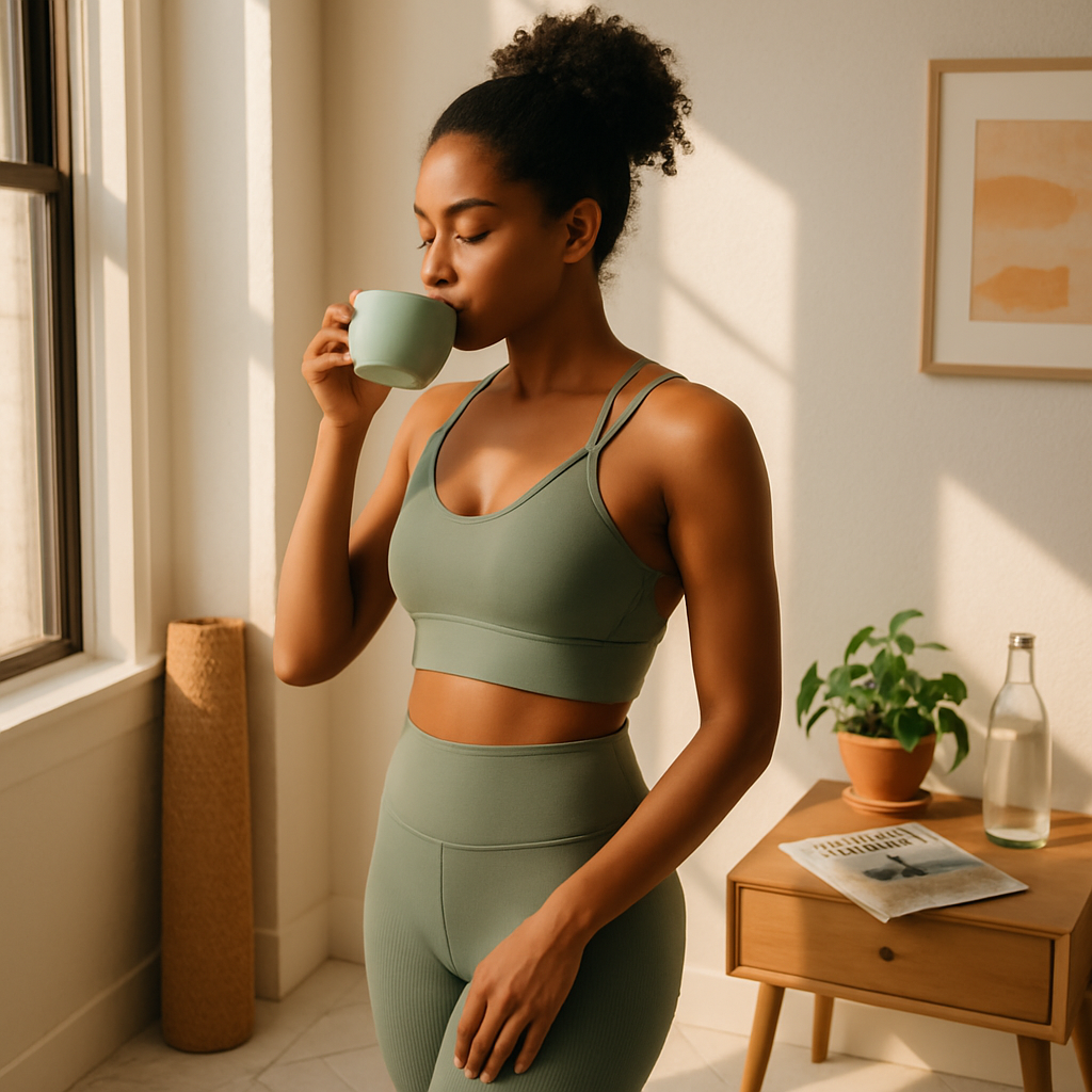Cross Back Sport Bra Green-Red-Black Color Combo