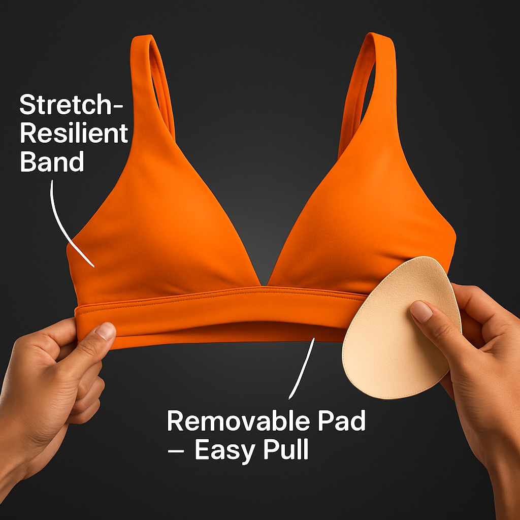 Women Deep V-Neck Sports Bra for Gym - Low-Impact Comfort