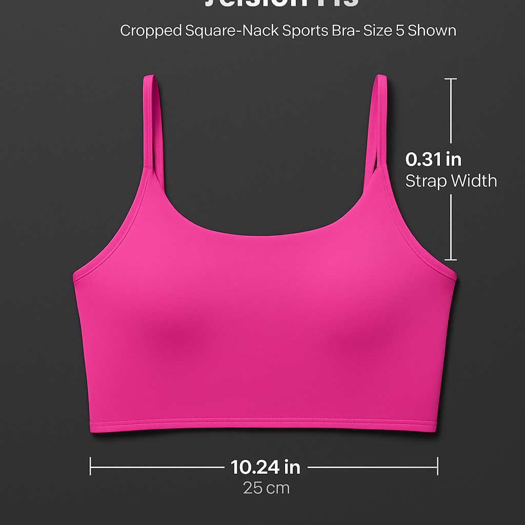 Women Sport Bras with Removable Pads, Low-Impact Square Neck