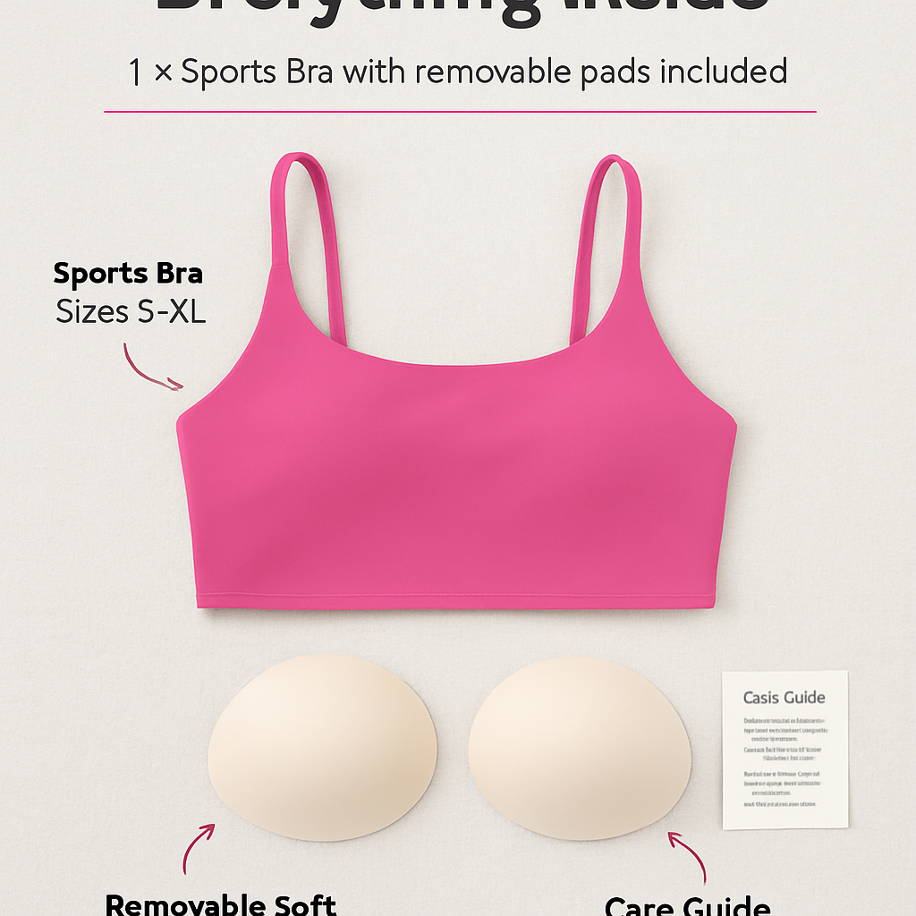 Women Sport Bras with Removable Pads, Low-Impact Square Neck