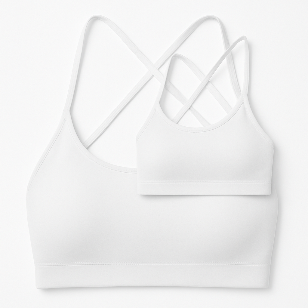 Cross Back Padded Sports Bra with Removable Pads