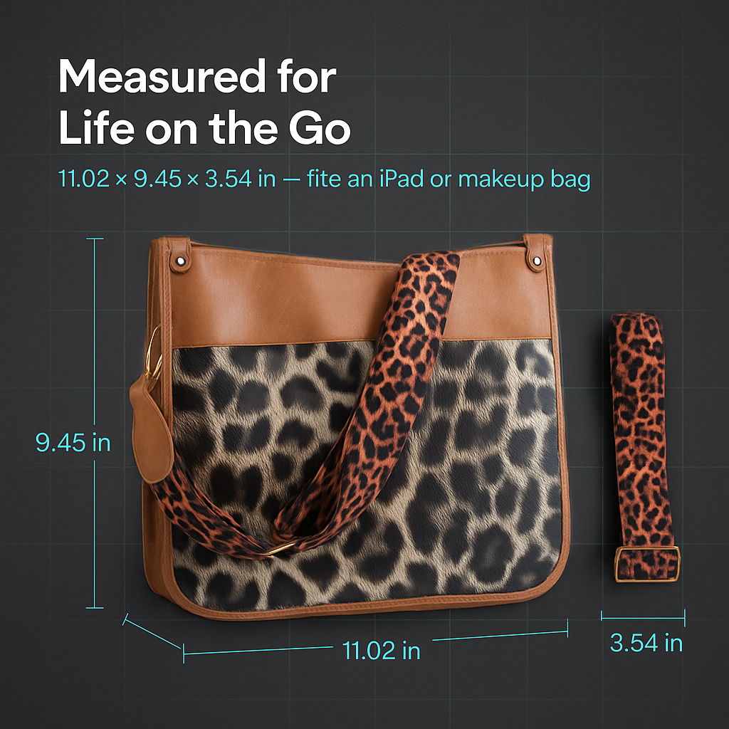 Leather Crossbody Bag with Adjustable Guitar Strap