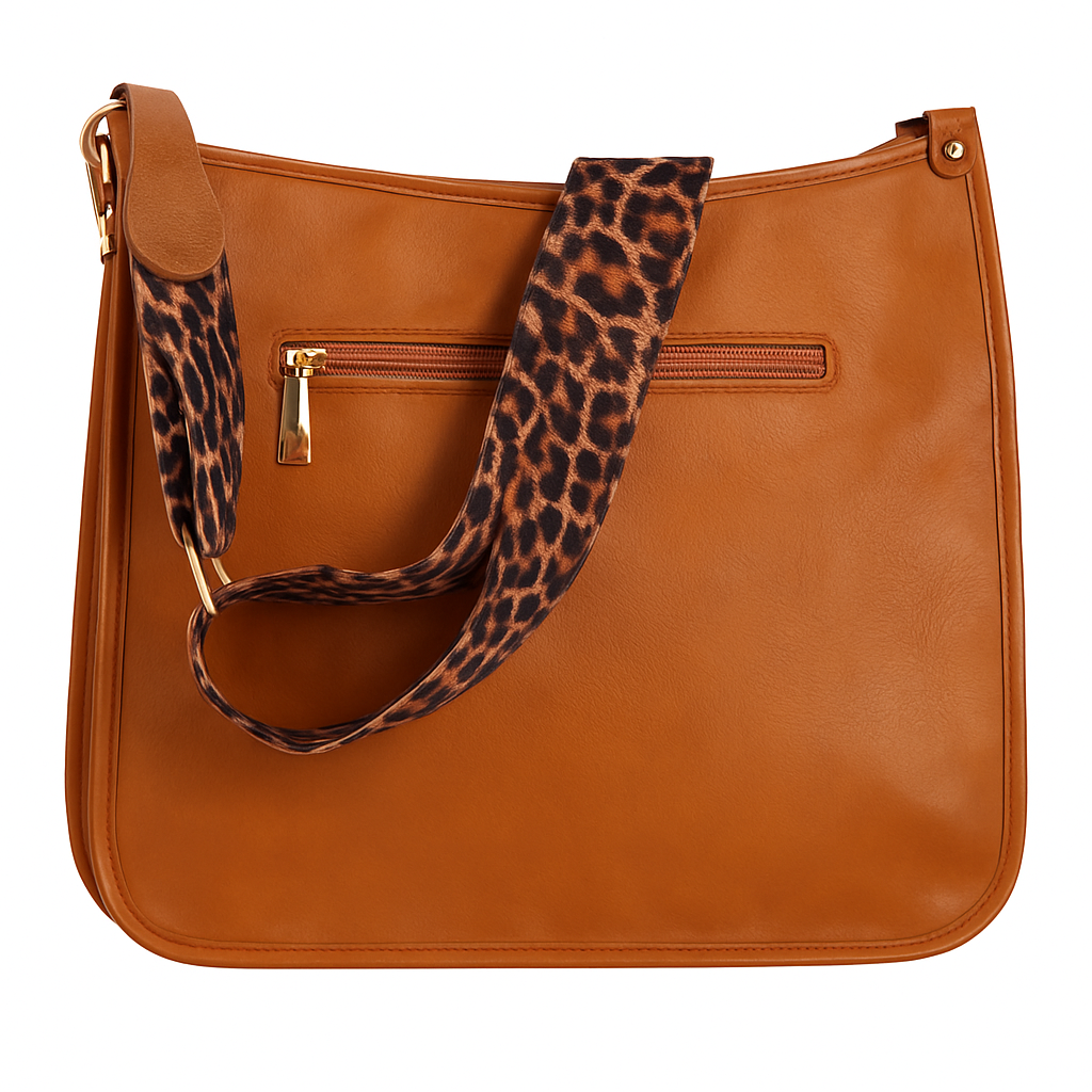 Leather Crossbody Bag with Adjustable Guitar Strap