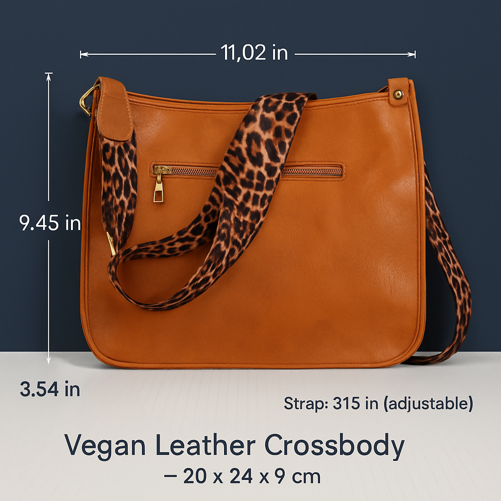 Leather Crossbody Bag with Adjustable Guitar Strap