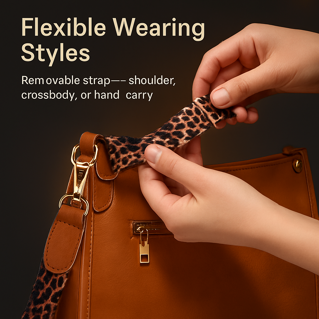 Leather Crossbody Bag with Adjustable Guitar Strap
