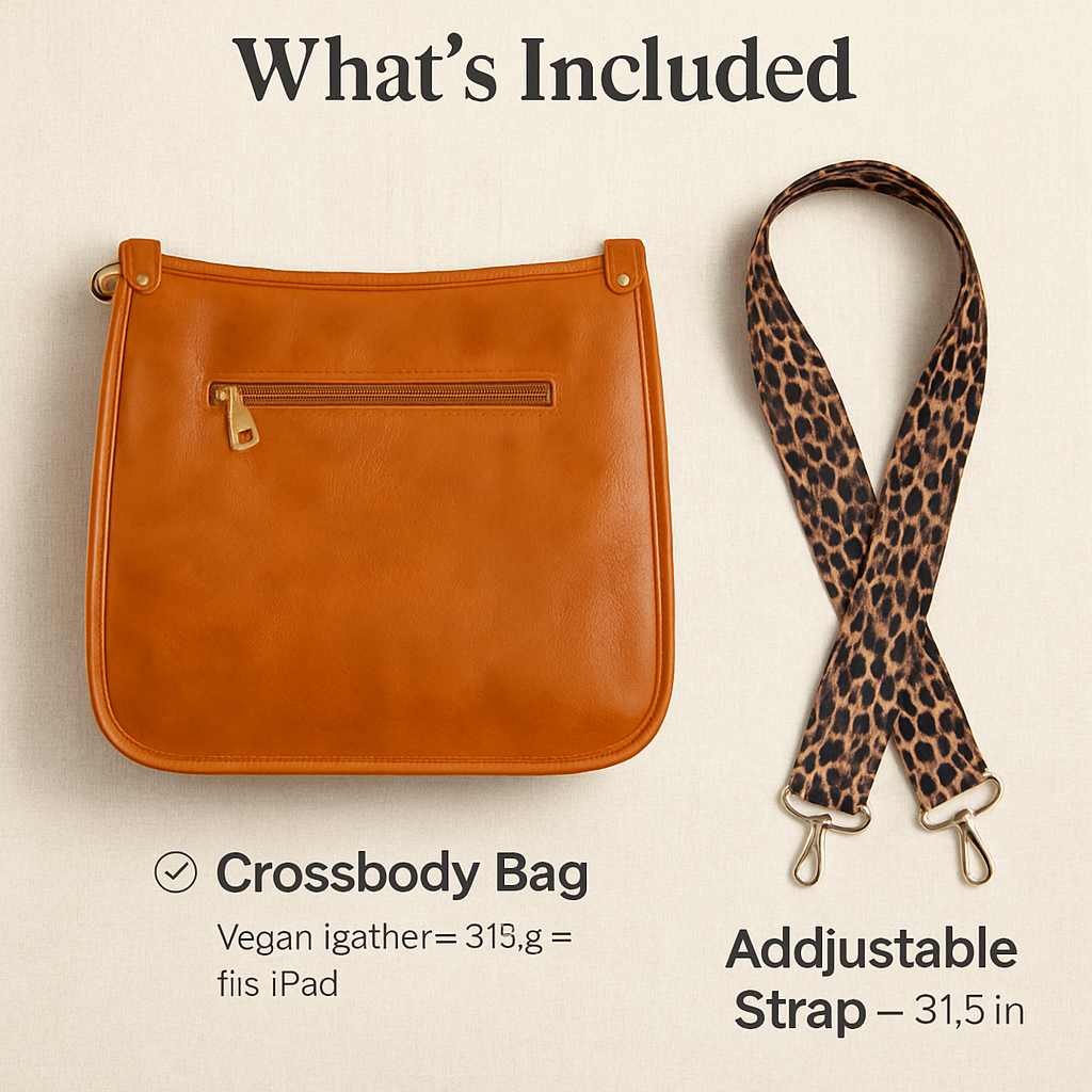 Leather Crossbody Bag with Adjustable Guitar Strap