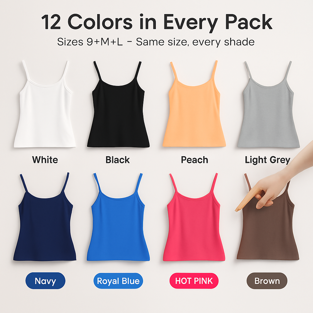 12 PCS Women\'s Camisole Tank Tops in A Pack