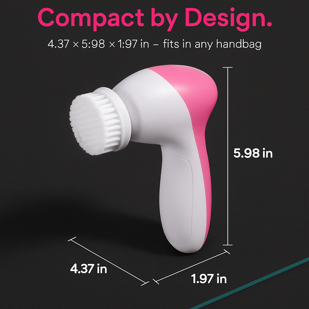 Facial Cleansing Brush Waterproof Face Spin Cleaning Brush with 5 Brush Heads Deep Cleansing Body Facial Brush Set for Gentle Exfoliating Removing Bla