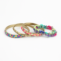 4-Piece Colorful Woven Burnished Gold Bracelet Set