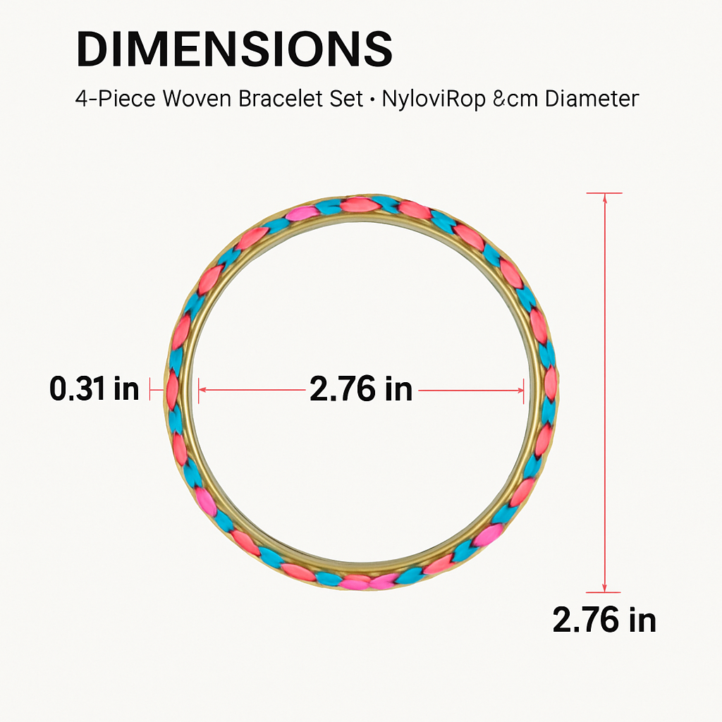 4-Piece Colorful Woven Burnished Gold Bracelet Set