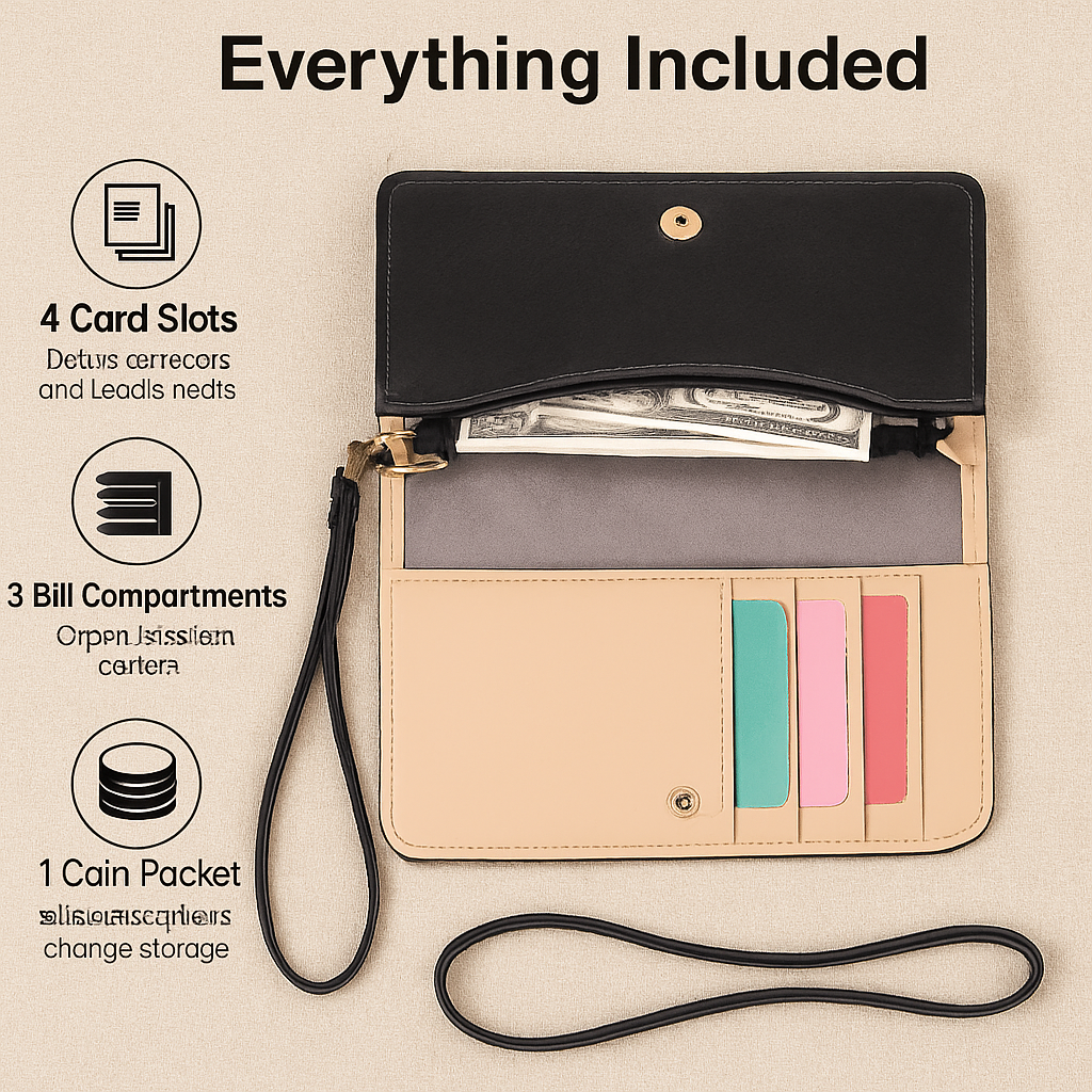 Wristlet Wallet for Women PU Leather Everyday