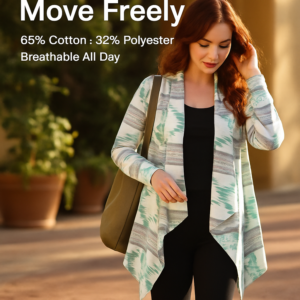 Women Open Front Cardigan Long Sleeve Shawl Neck Breathable Cardigan Well Collection w/ T-Shirt Tank Jeans Leggings