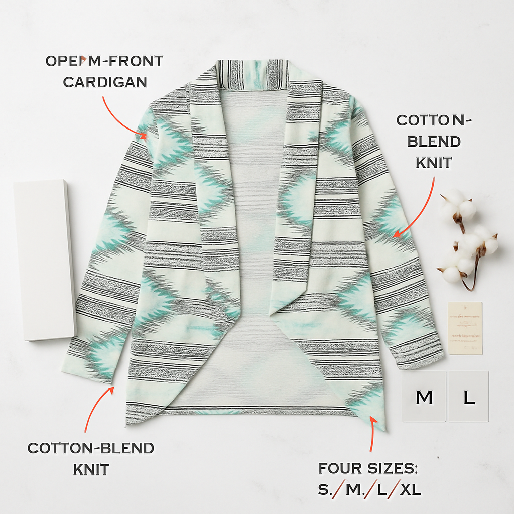 Women Open Front Cardigan Long Sleeve Shawl Neck Breathable Cardigan Well Collection w/ T-Shirt Tank Jeans Leggings