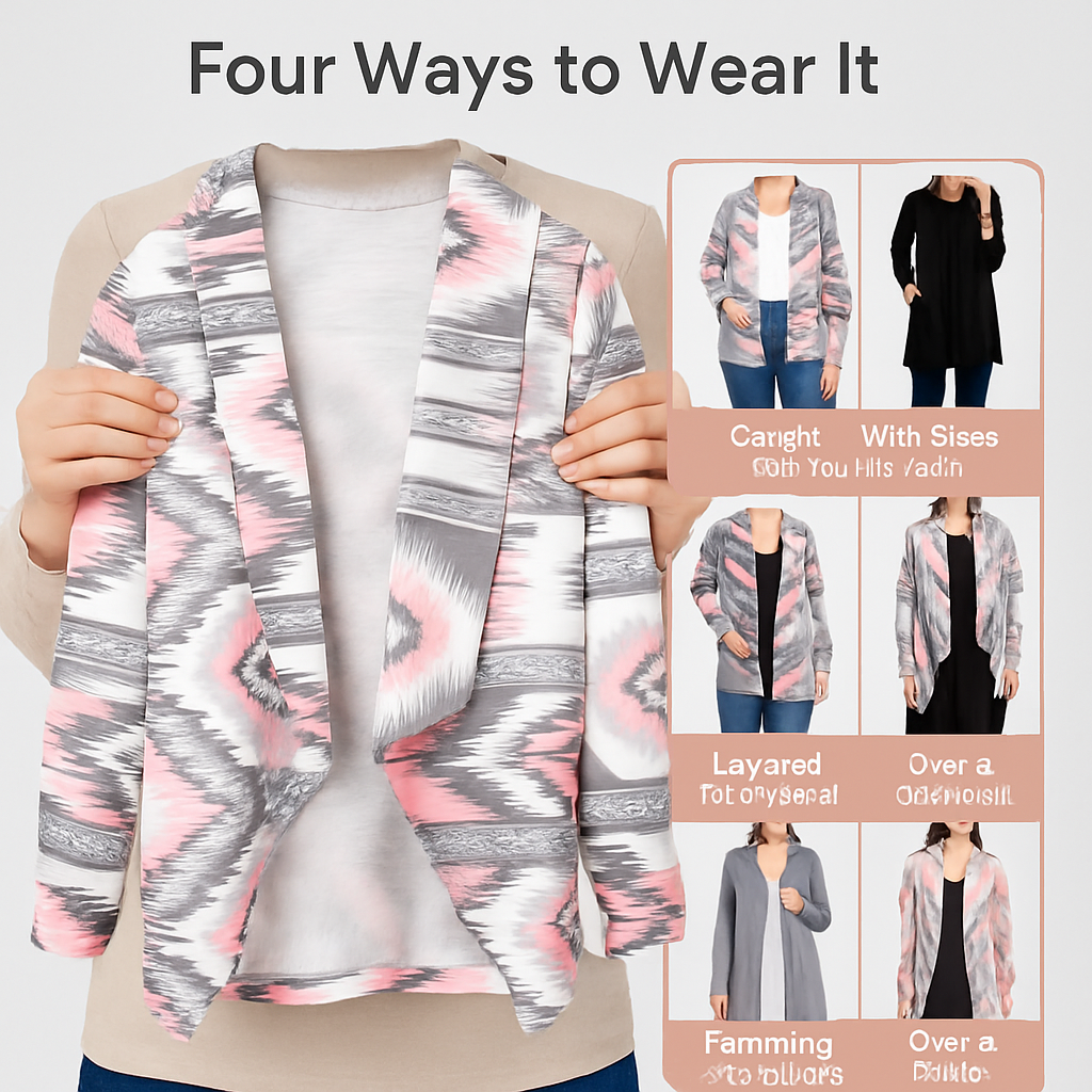 Women Open Front Cardigan Long Sleeve Shawl Neck Breathable Cardigan Well Collection w/ T-Shirt Tank Jeans Leggings