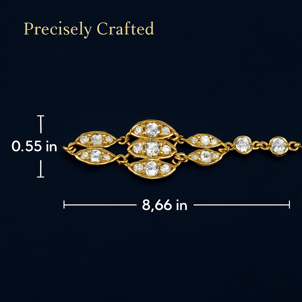 Noble Burnished Gold Bling Rhinestone Bracelet