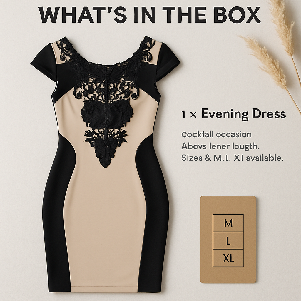 Evening Dress - Elegant Cocktail Nightwear for Evening