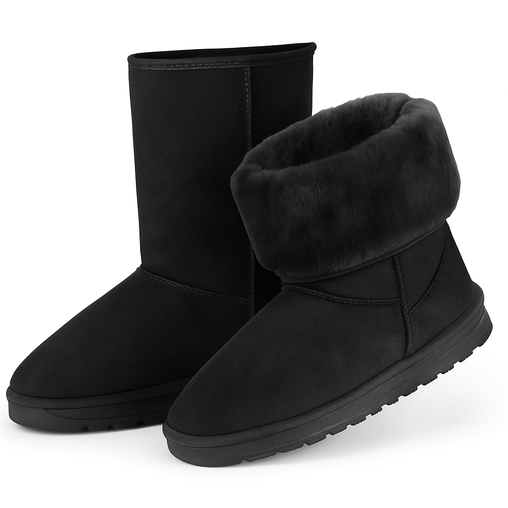 Snow Boots Waterproof Faux Suede Mid-Calf Fur Lining