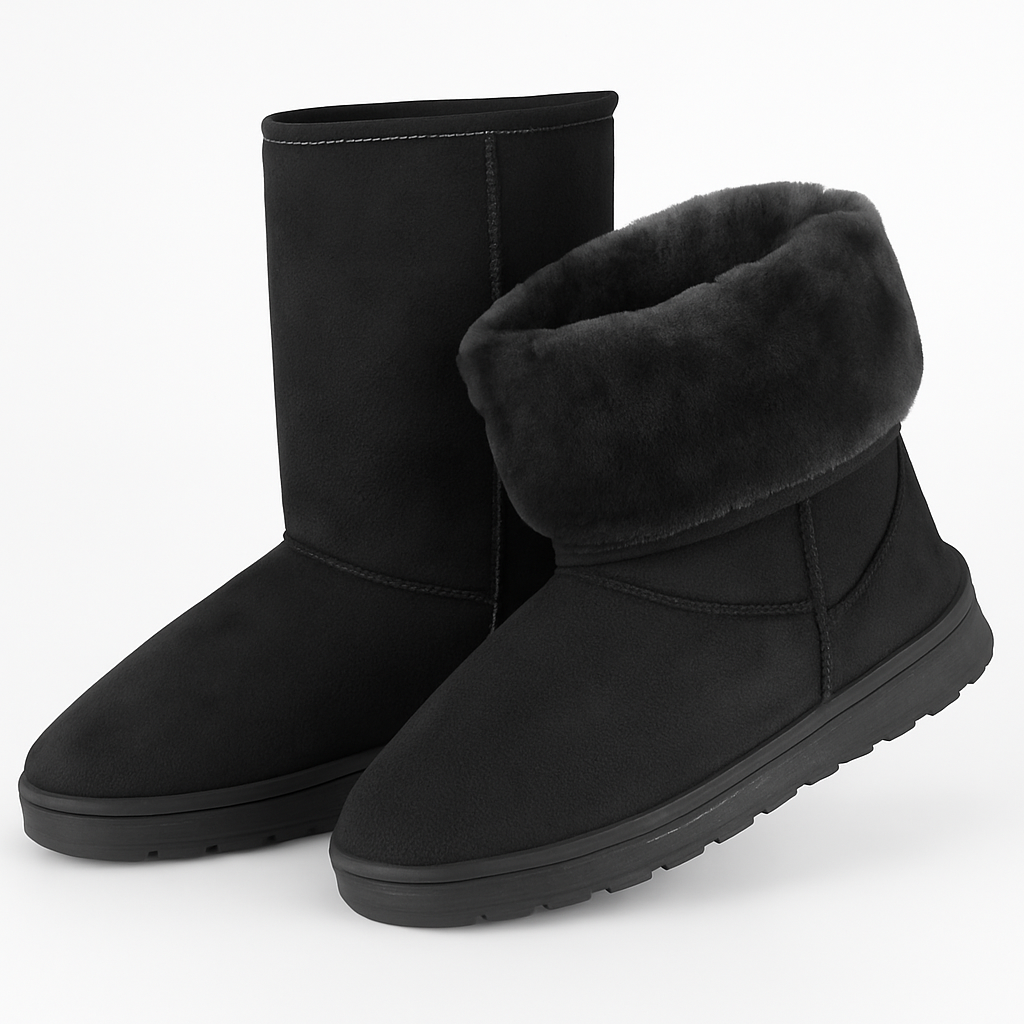 Snow Boots Waterproof Faux Suede Mid-Calf Fur Lining