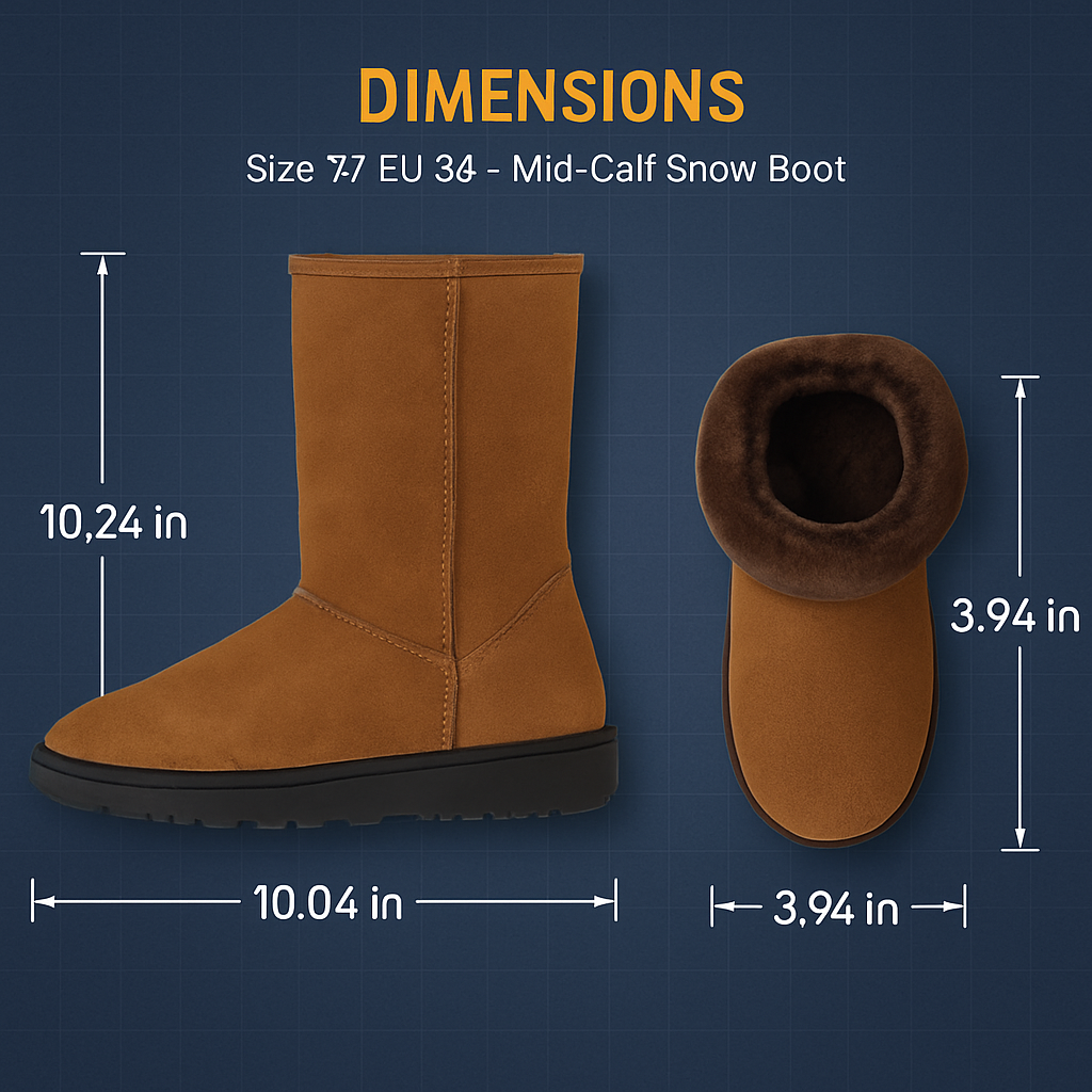 Snow Boots Waterproof Faux Suede Mid-Calf Fur Lining