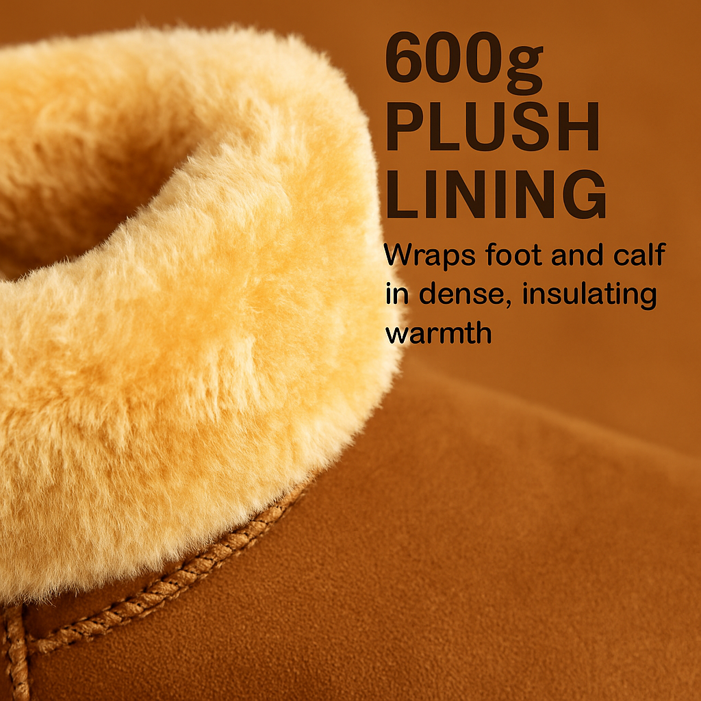 Snow Boots Waterproof Faux Suede Mid-Calf Fur Lining