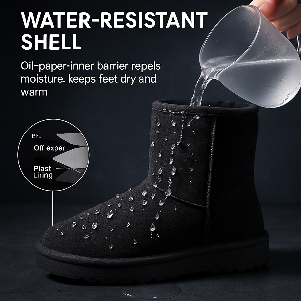 Snow Boots Waterproof Faux Suede Mid-Calf Fur Lining