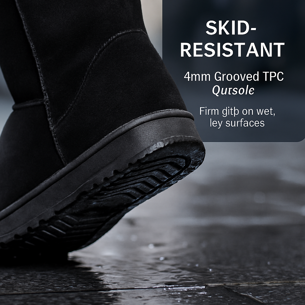Snow Boots - Waterproof Faux Suede Mid-Calf with Warm Lining