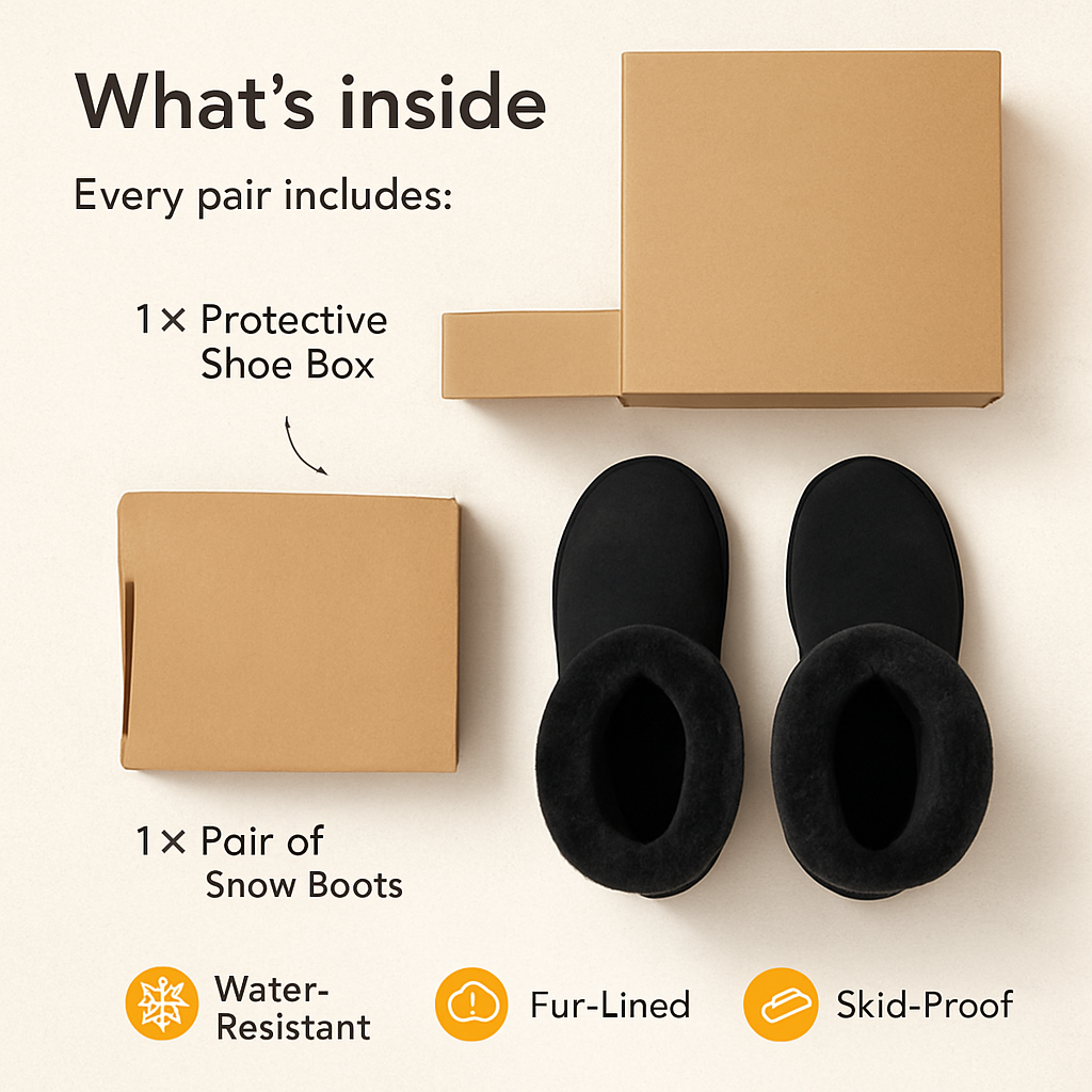 Snow Boots - Waterproof Faux Suede Mid-Calf with Warm Lining