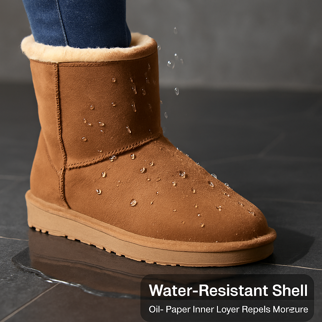 Snow Boots - Waterproof Faux Suede Mid-Calf with Warm Lining