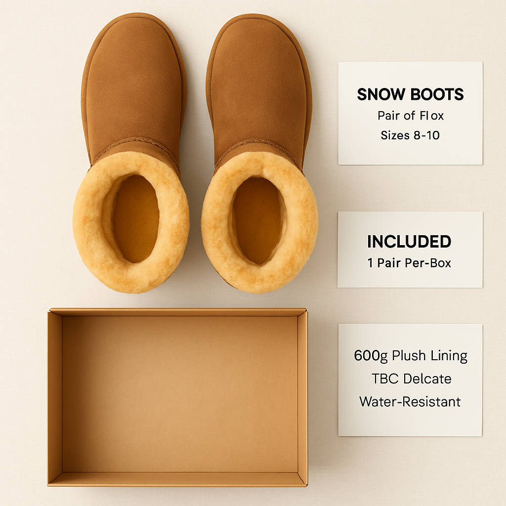 Snow Boots - Waterproof Faux Suede Mid-Calf with Warm Lining