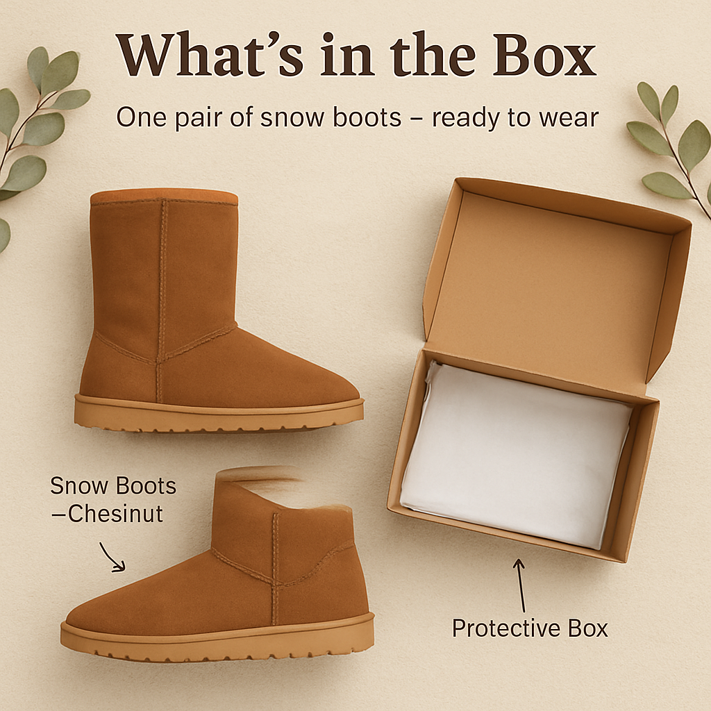 Snow Boots - Waterproof Faux Suede Mid-Calf with Warm Lining