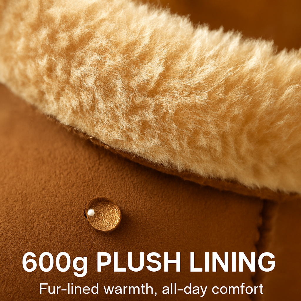Snow Boots - Waterproof Faux Suede Mid-Calf with Warm Lining