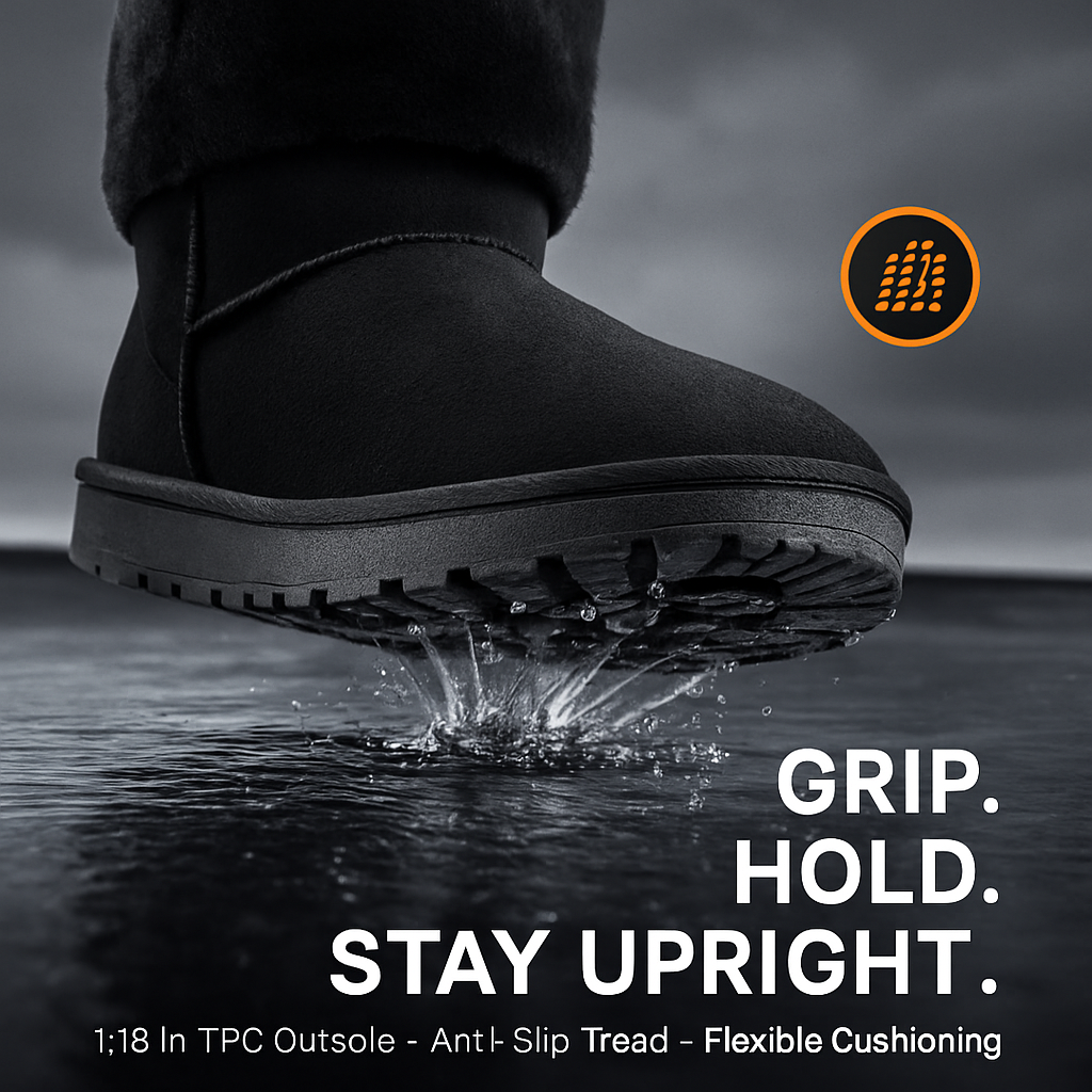 Snow Boots - Waterproof Faux Suede Mid-Calf with Warm Lining