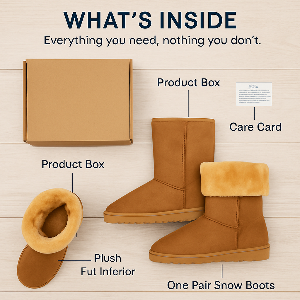 Snow Boots - Waterproof Faux Suede Mid-Calf with Warm Lining