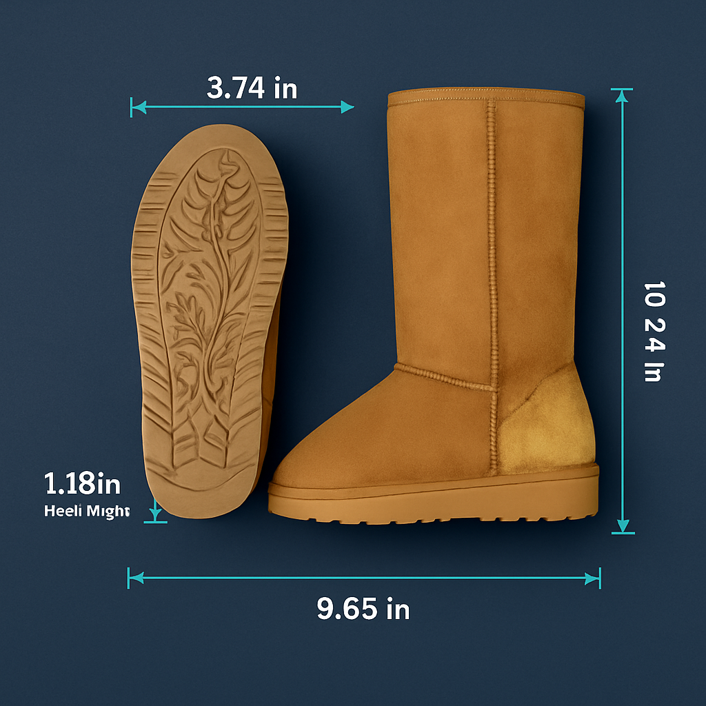 Snow Boots - Waterproof Faux Suede Mid-Calf with Warm Lining