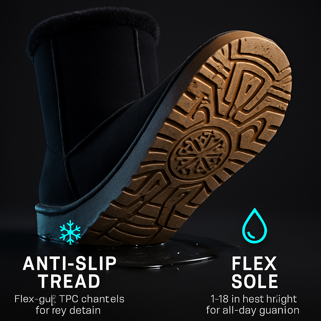 Snow Boots - Waterproof Faux Suede Mid-Calf with Warm Lining