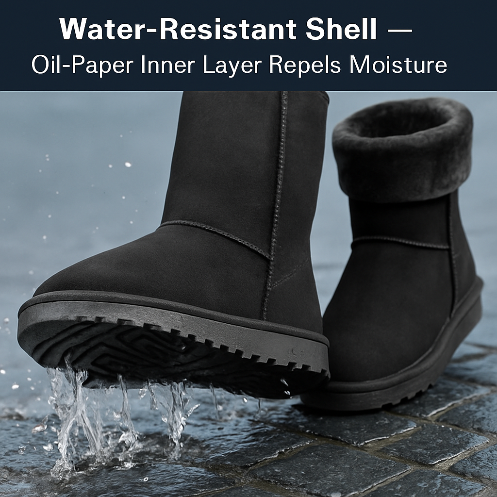 Snow Boots - Waterproof Faux Suede Mid-Calf with Warm Lining