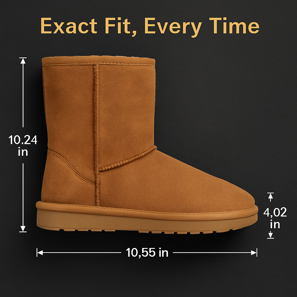 Snow Boots - Waterproof Faux Suede Mid-Calf with Warm Lining