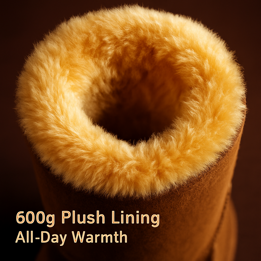 Snow Boots - Waterproof Faux Suede Mid-Calf with Warm Lining