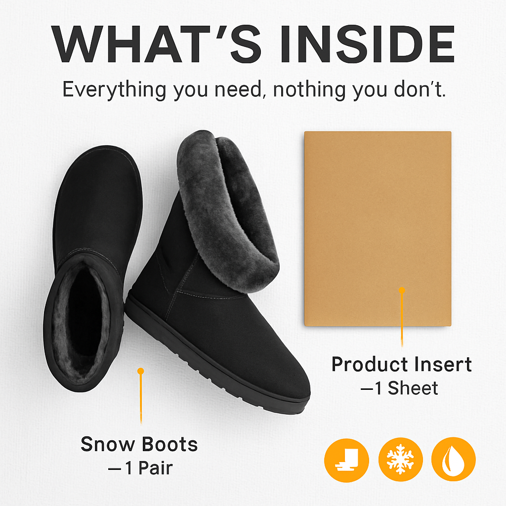 Snow Boots - Waterproof Faux Suede Mid-Calf with Warm Lining