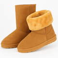 Snow Boots - Waterproof Faux Suede Mid-Calf with Warm Lining