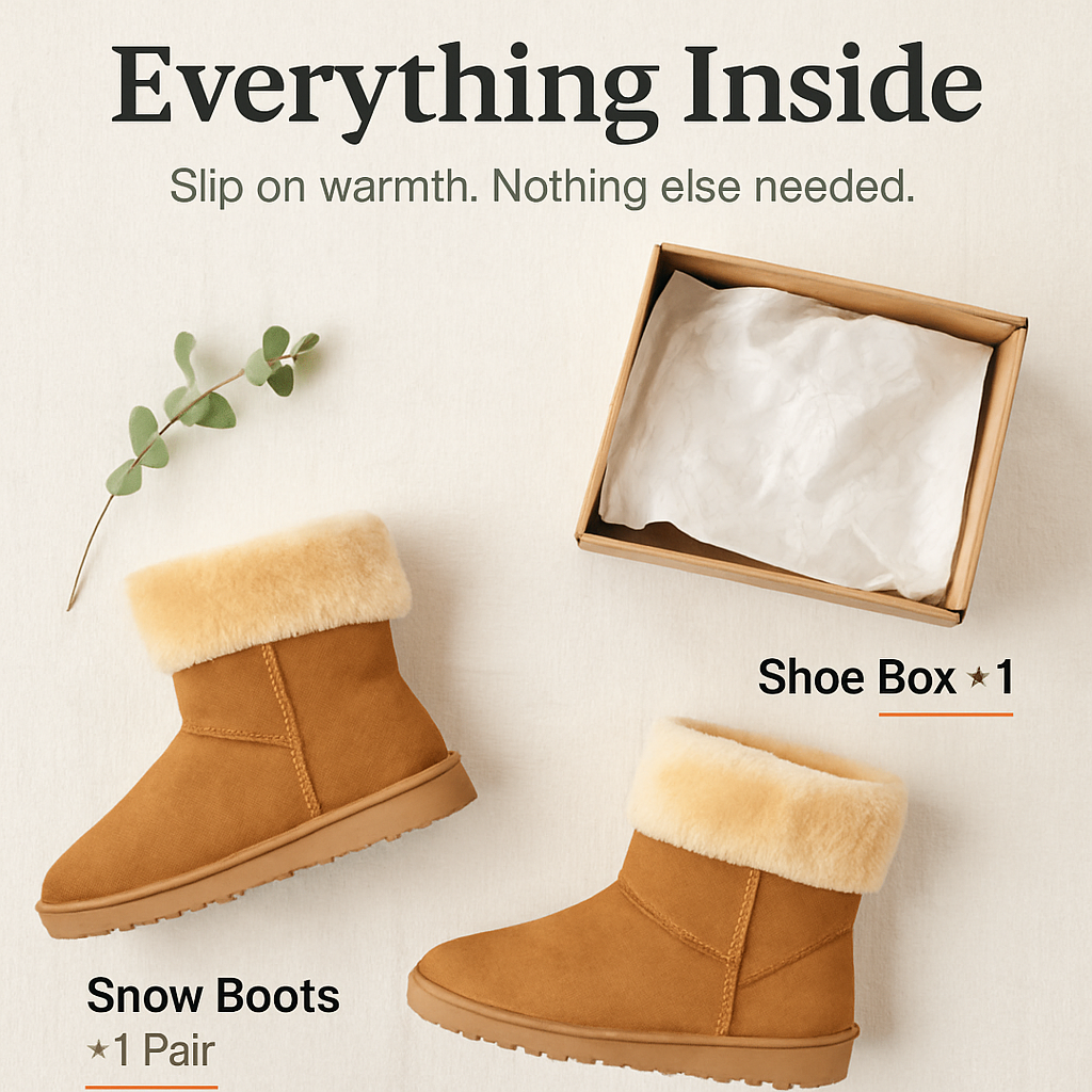 Snow Boots - Waterproof Faux Suede Mid-Calf with Warm Lining