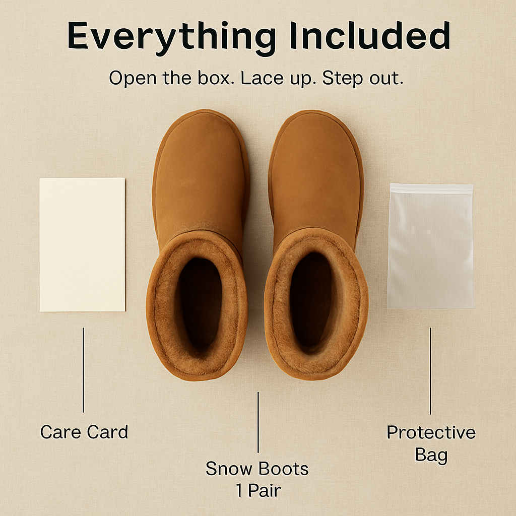 Snow Boots - Waterproof Faux Suede Mid-Calf with Warm Lining