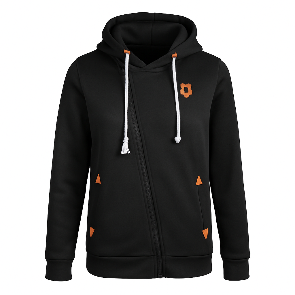Women\'s Full Zip-up Brushed Inner Hoodie Sweatshirt