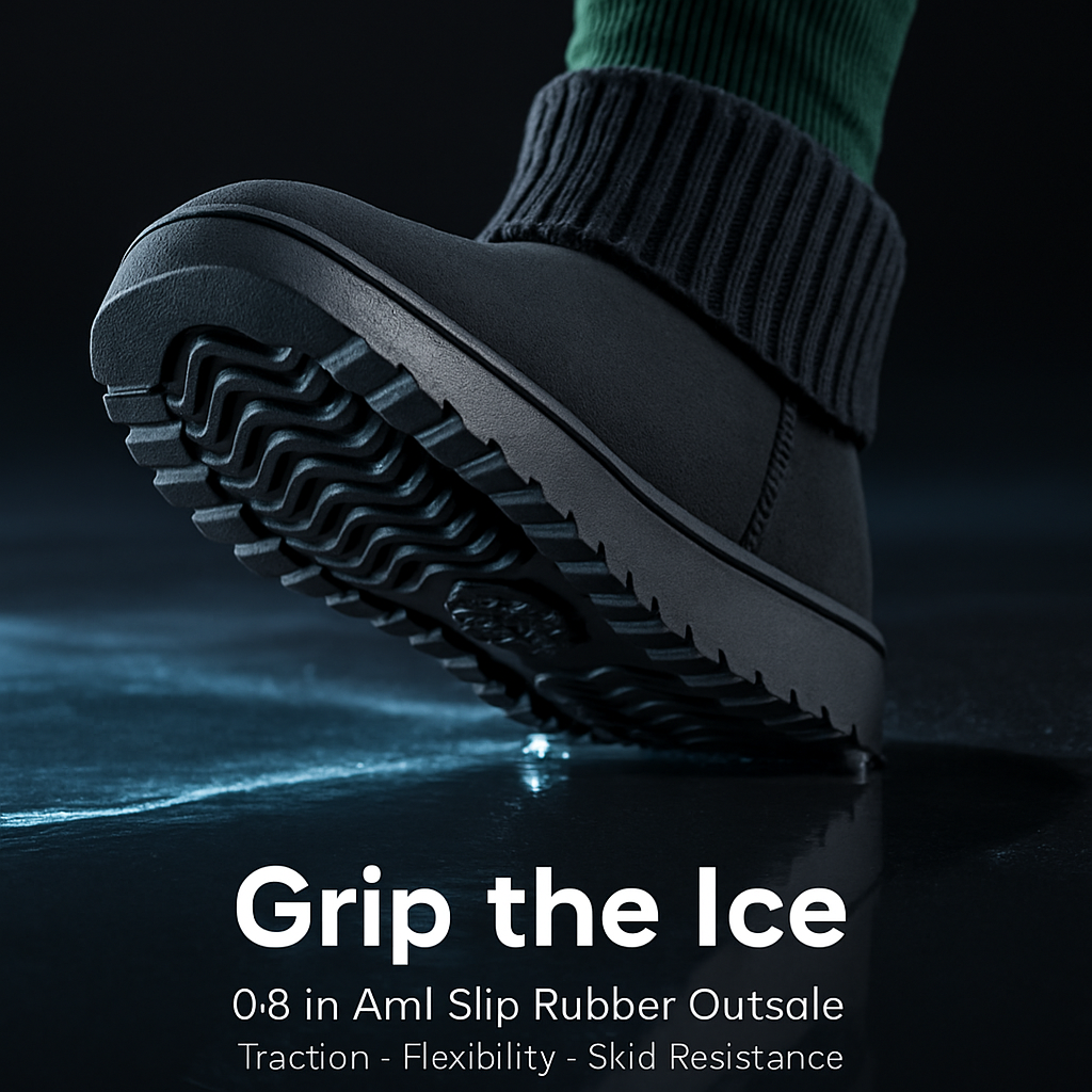 Women Snow Boots Suede Mid-Calf with Knit Lining