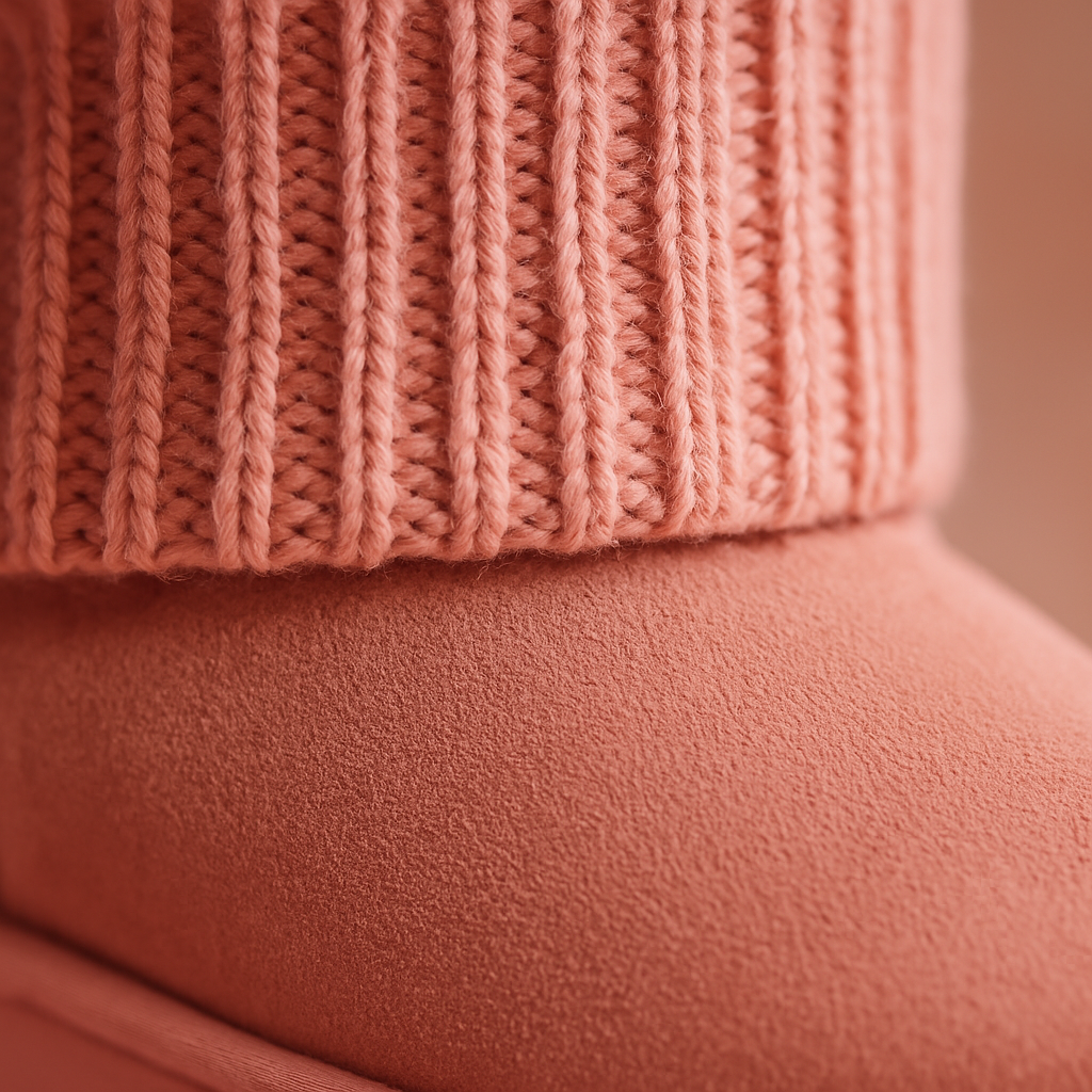 Women Snow Boots Suede Mid-Calf with Knit Lining