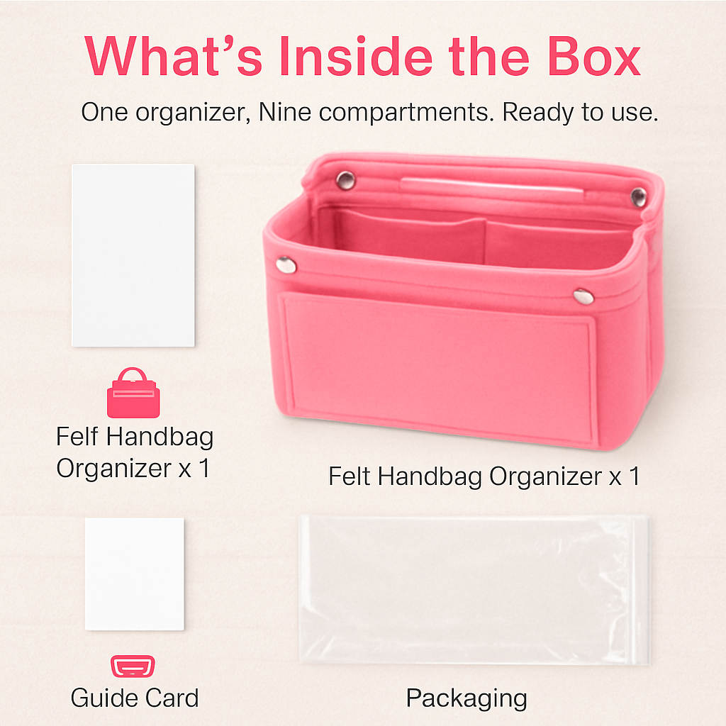 Felt Handbag Insert Organizer for Purses and Totes