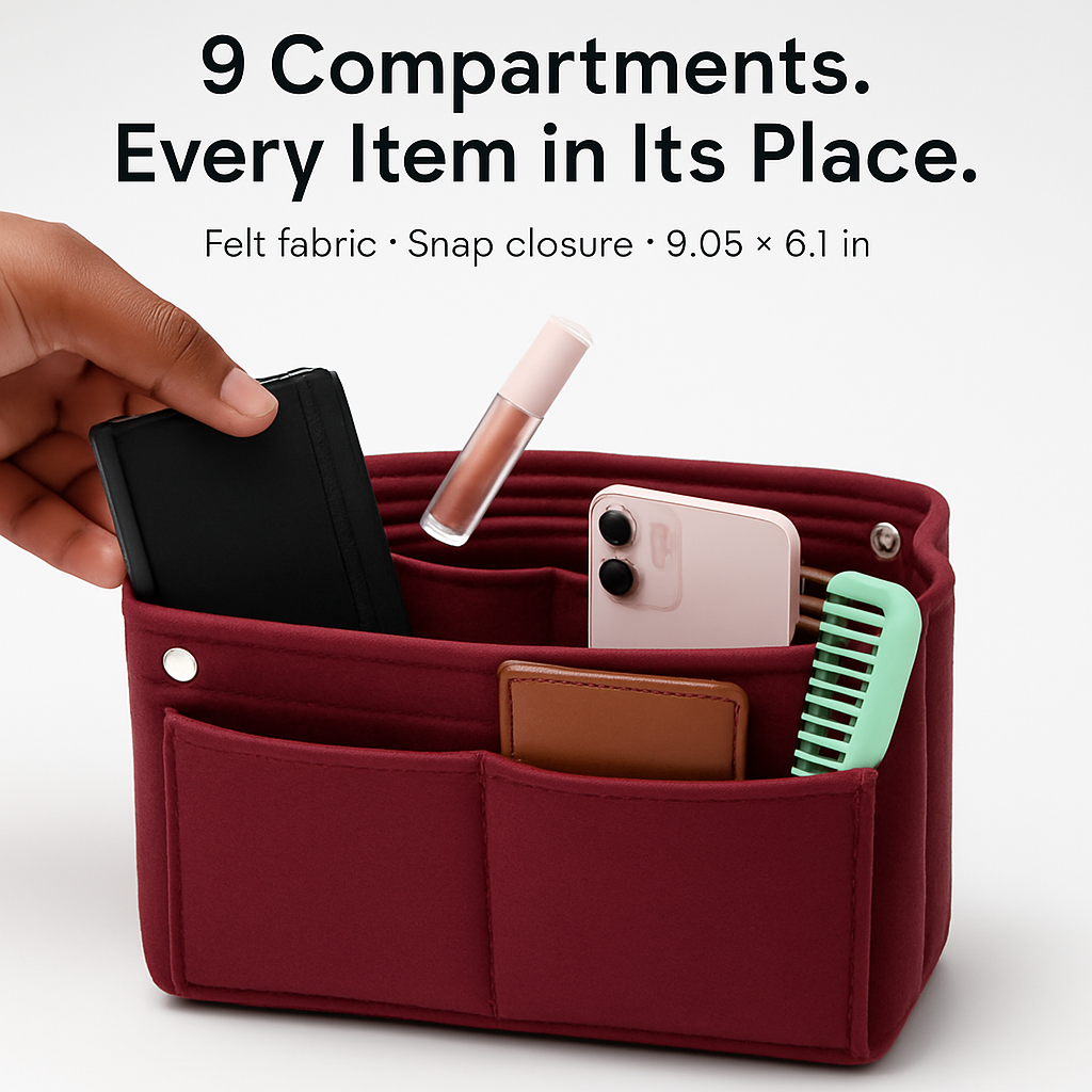 Felt Handbag Insert Organizer for Purses and Totes