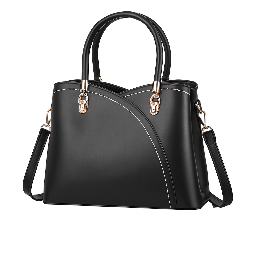 Chic Tote Bag for Women - White Leather Satchel & Crossbody