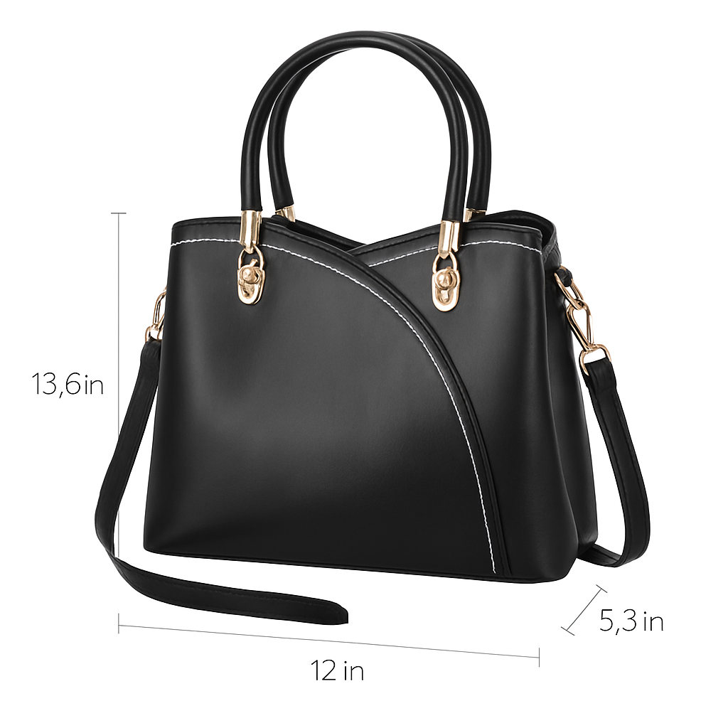 Chic Tote Bag for Women - White Leather Satchel & Crossbody